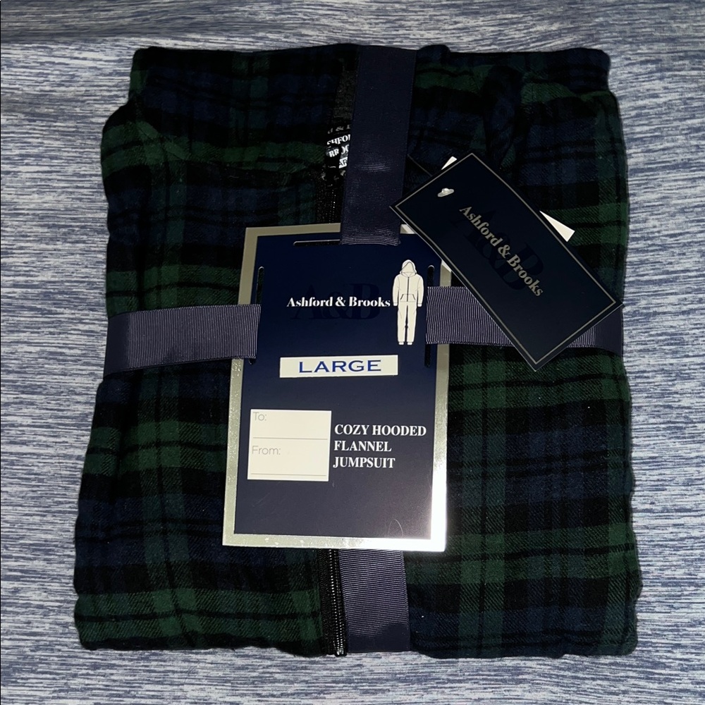 Men’s Plaid Hooded Flannel Jumpsuit